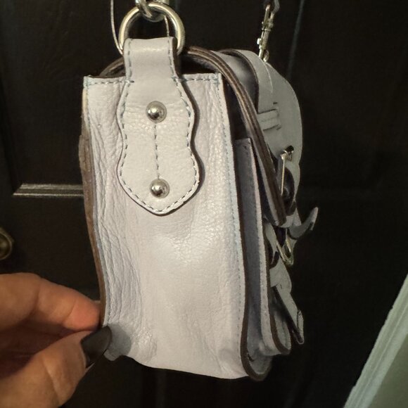 Aimee Kestenberg Genuine Leather Crossbody Light Blue Silver Accents - Picture 3 of 7